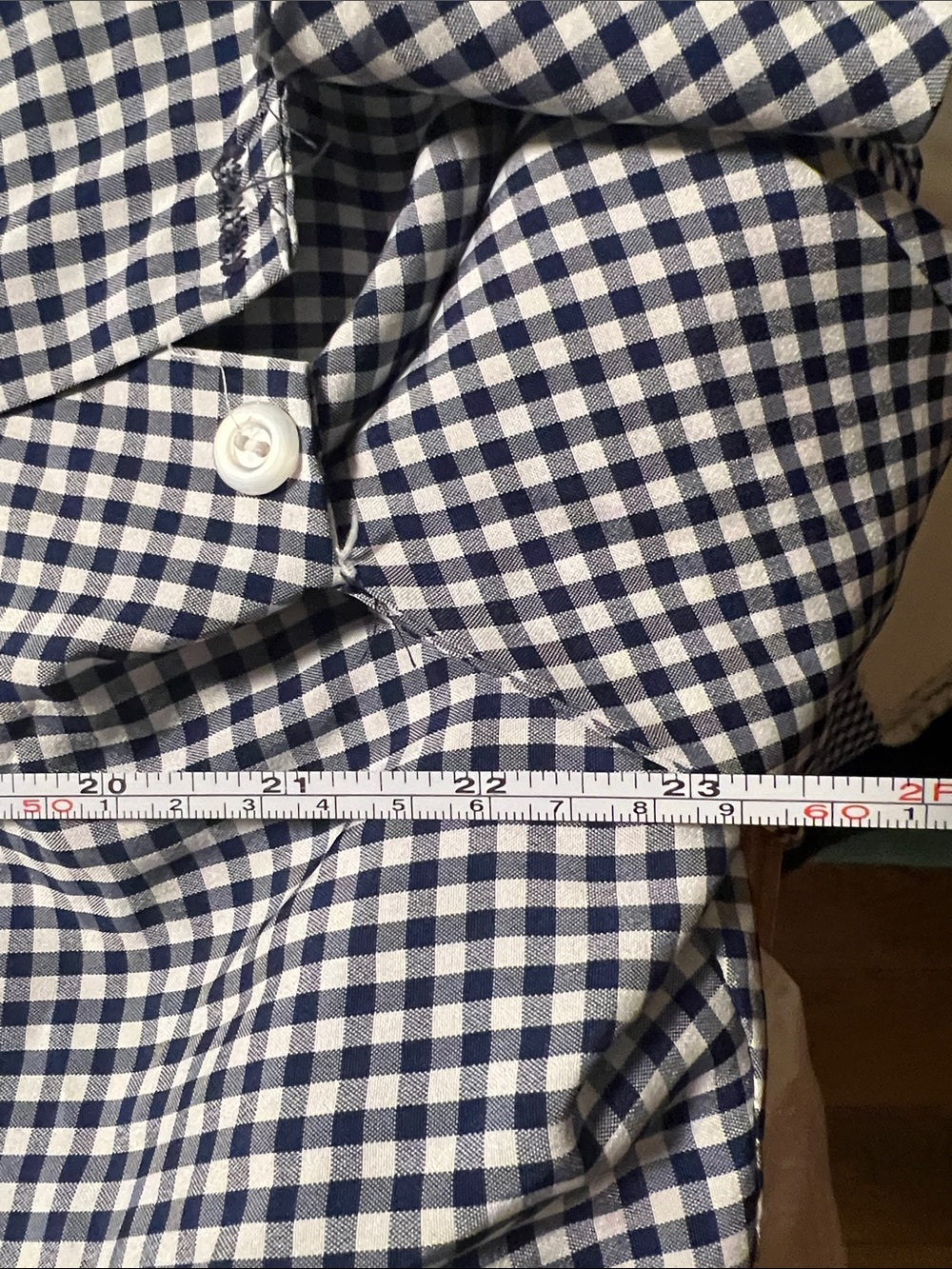 Classic Black & White Gingham Tie-Neck Button-Down Shirt - Picture 8 of 8